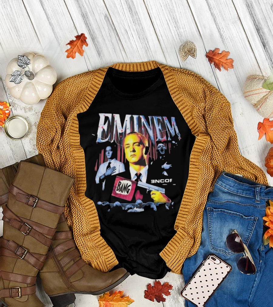 Eminem Encore Bang Gun Flag 20th Anniversary T-Shirt