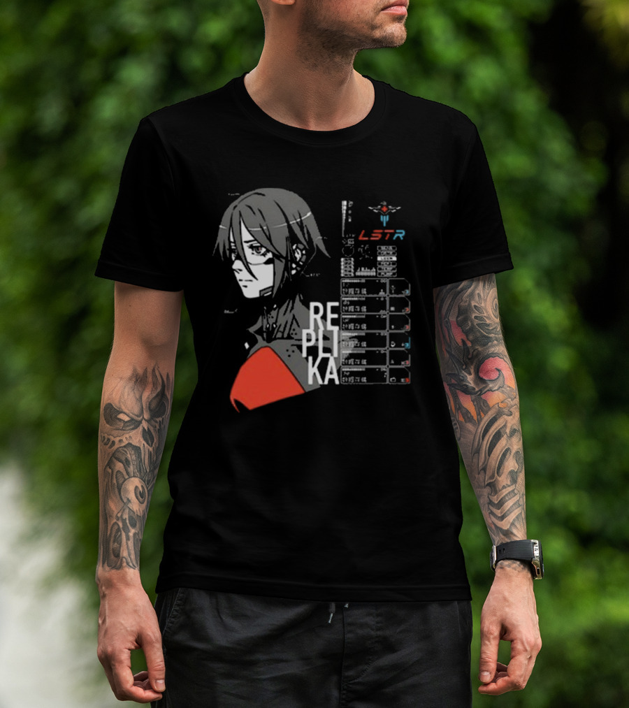 REPLIKA LSTR Wake Up Signalis Character Profile Black T-Shirt