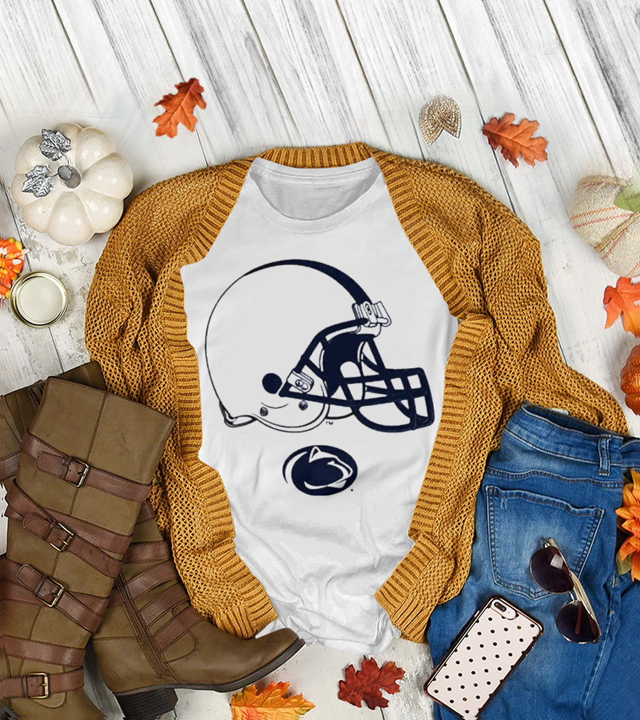 Penn State Football Nittany Lions White Helmet T-Shirt