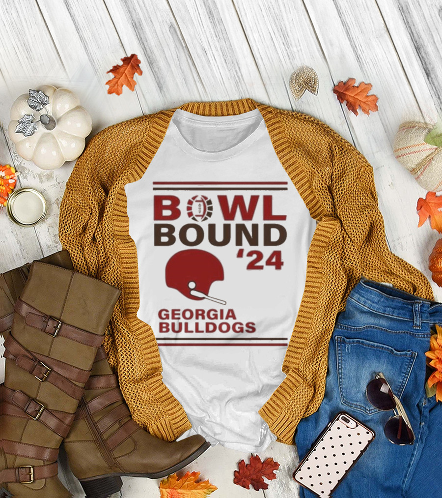 Georgia Bulldogs Bowl Bound '24 Helmet Football T-Shirt