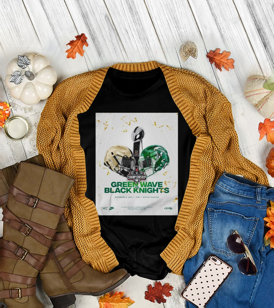 AAC Football Championship Green Wave vs Black Knights December 6 2024 Michie Stadium T-Shirt