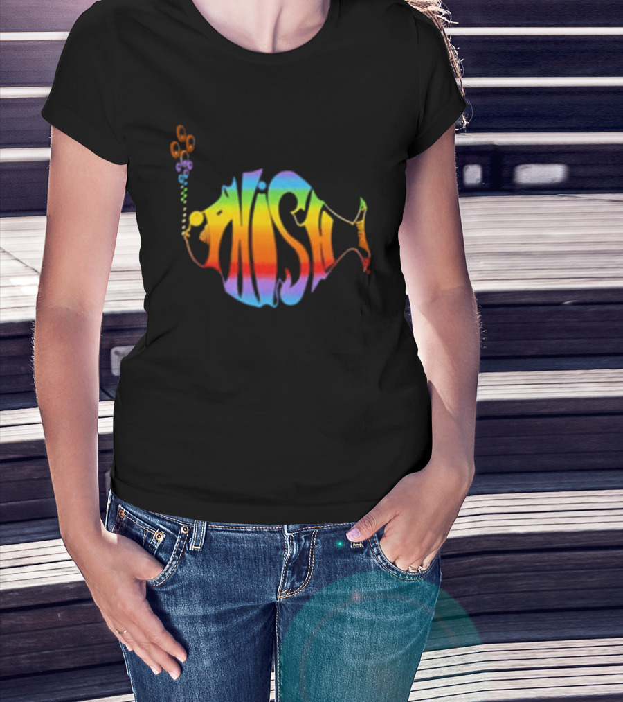 Phish Rainbow Lodgewood Fish Shaped T-Shirt