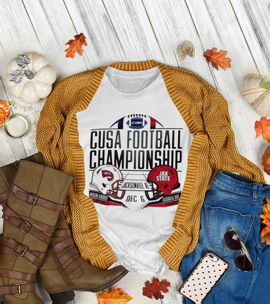 CUSA Football Championship Western Kentucky Hilltoppers vs Jacksonville State Gamecocks December 6 in Jacksonville Alabama T-Shirt