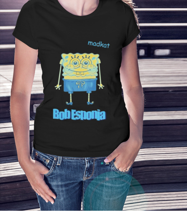 Madkat X Bob Esponja Collaboration Featuring Iconic Sponge Character T-Shirt