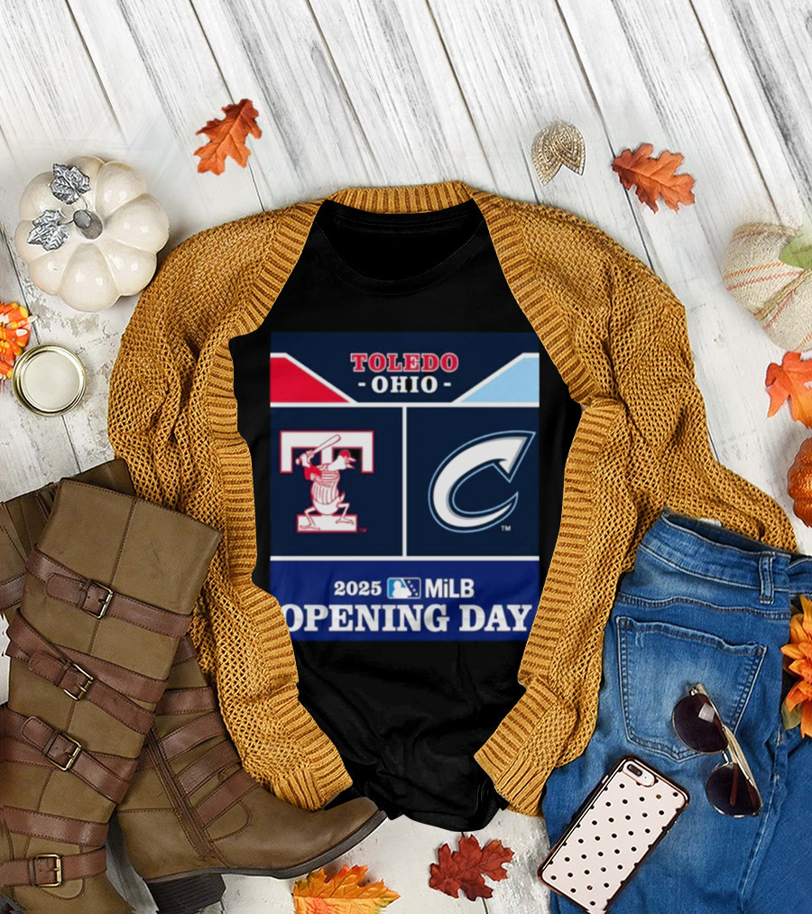 Toledo Ohio Mud Hens Vs Columbus Clippers 2025 MiLB Opening Day T-Shirt