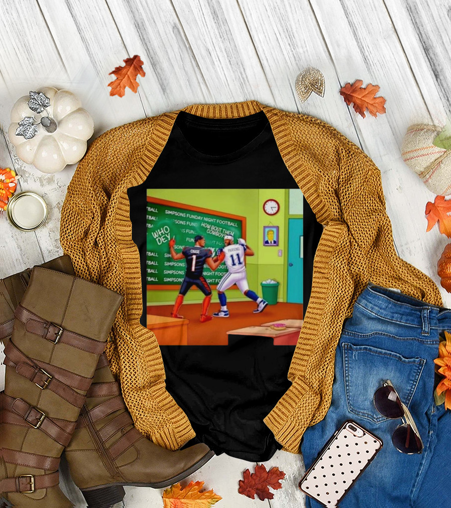 Simpsons Funday Night Football Cowboys Vs Bengals Chase Vs Parsons T-Shirt