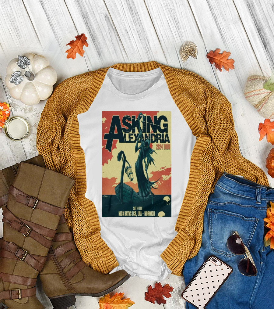 Asking Alexandria 2024 Tour Sat Dec 14 Nick Rayns LCR Norwich UEA T-Shirt