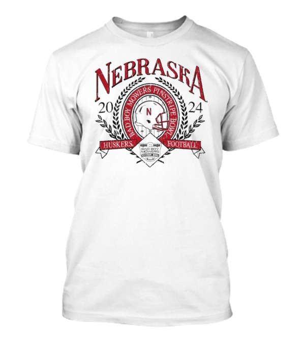 Nebraska Huskers 2024 Bad Boy Mowers Pinstripe Bowl Football Helmet T-Shirt