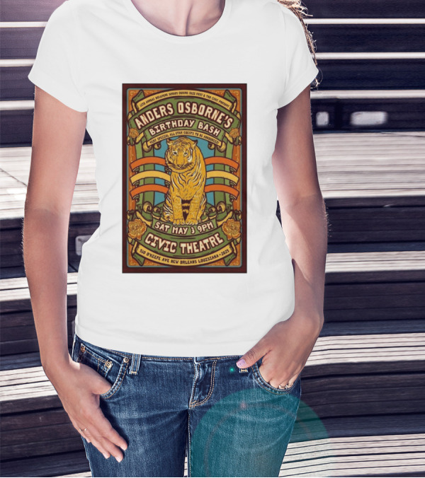 Anders Osborne’s Birthday Bash New Orleans Civic Theatre May 3 2025 Jazz Fest T-Shirt