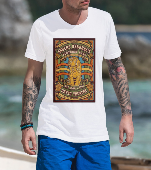 Anders Osborne’s Birthday Bash New Orleans Civic Theatre May 3 2025 Jazz Fest T-Shirt