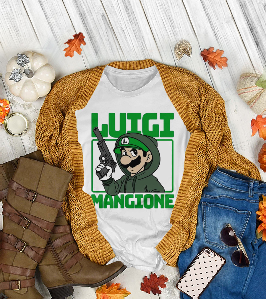 Luigi Mangione Hoodie Gun Super Mario T-Shirt