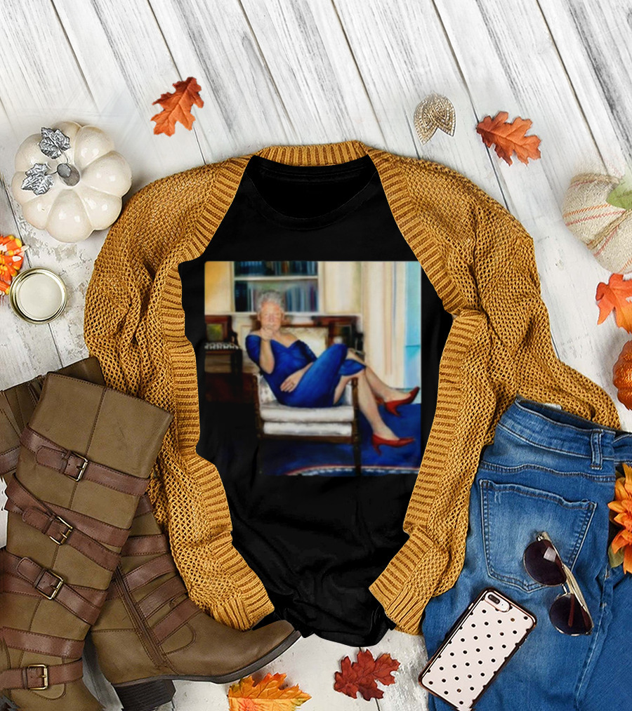 Bill Clinton Blue Dress Portrait in Jeffrey Epstein’s Home T-Shirt