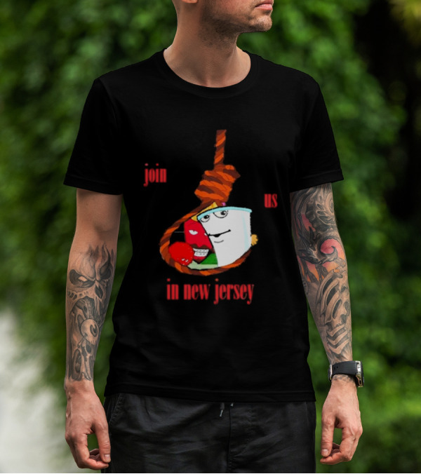 Join Us In New Jersey Mischa Aqua Teen Hunger Force Characters Rope T-Shirt