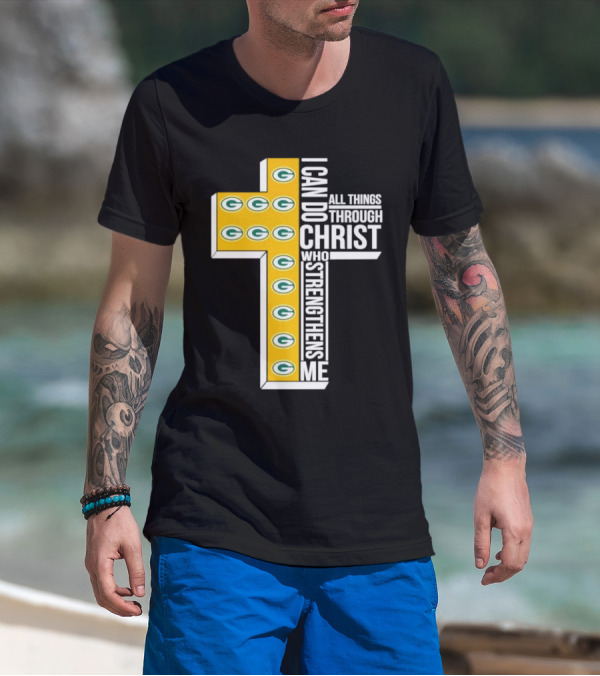Green Bay Packers I Can Do All Things Through Christ Who Strengthens Me T-Shirt