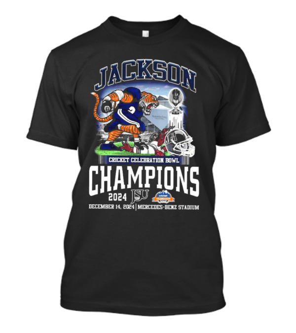 Jackson Cricket Celebration Bowl Champions 2024 JSU December 14 Mercedes-Benz Stadium T-Shirt