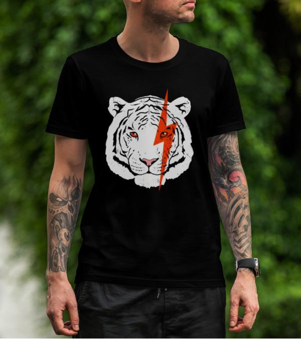 Cincinnati Bengals Lightning Tiger Logo T-Shirt