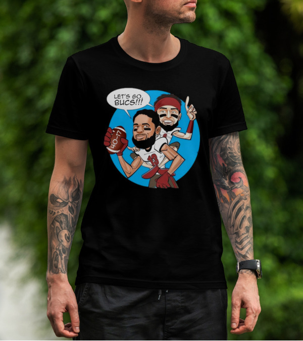 Tampa Bay Buccaneers Mike Evans Baker Mayfield Let's Go Bucs 40-17 Cartoon T-Shirt