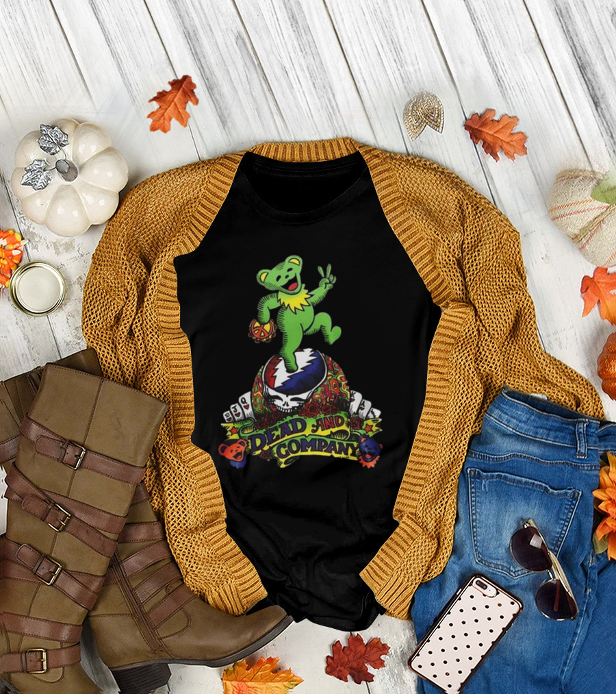 Grateful Dead And Company 2025 Tour Celebration with Dancing Bear and Steal Your Face Skull T-Shirt