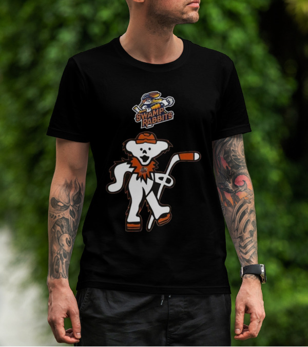 Swamp Rabbits Hockey Dancing Bear Logo Crossover Night For Fans T-Shirt