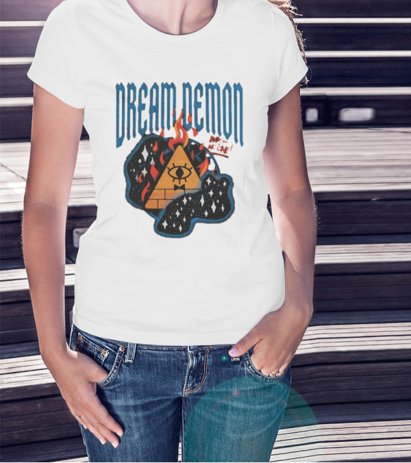 Dream Demon Trust No One Fiery Illuminati Eye Pyramid In Stars T-Shirt