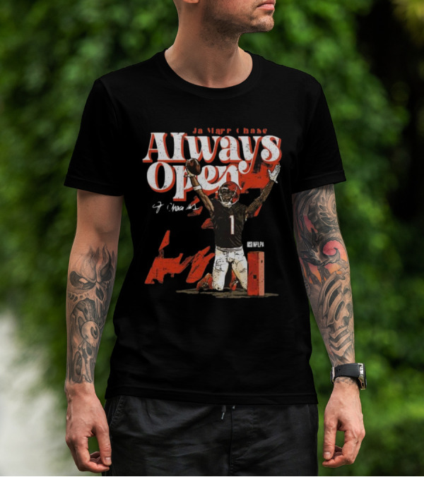 Ja’Marr Chase Always Open Cincinnati NFLPA Signature T-Shirt