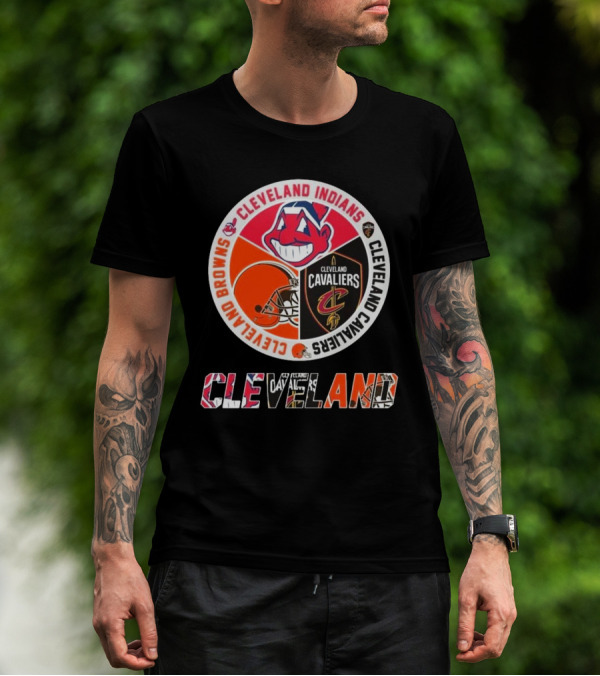 Cleveland Indians Cleveland Browns Cleveland Cavaliers Circle T-Shirt