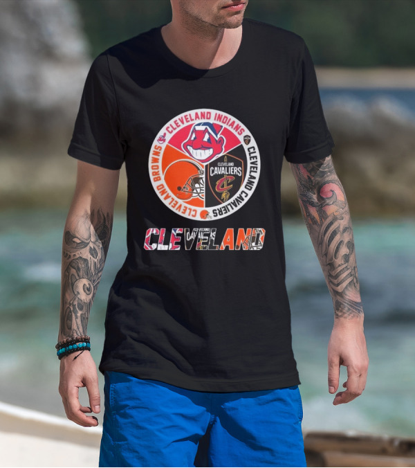 Cleveland Indians Cleveland Browns Cleveland Cavaliers Circle T-Shirt