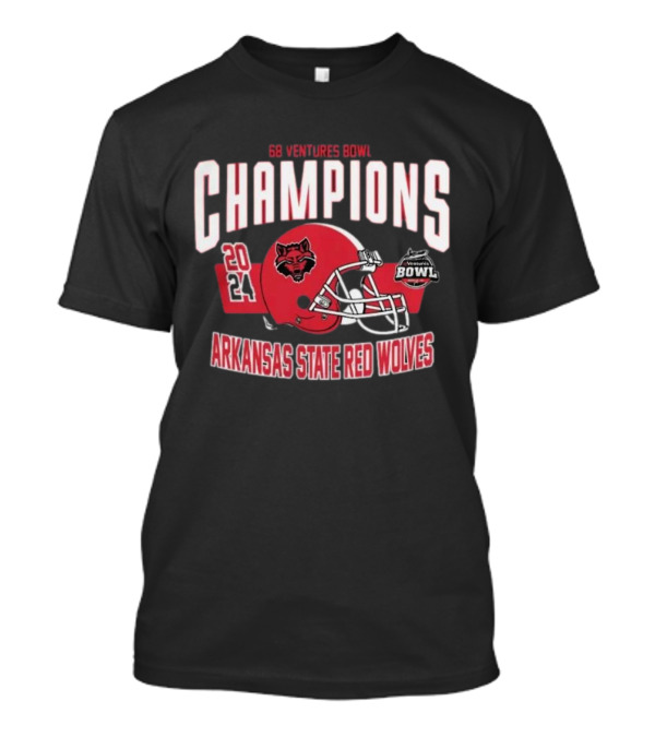 Arkansas State Red Wolves 68 Ventures Bowl Champions 2024 Football Helmet T-Shirt