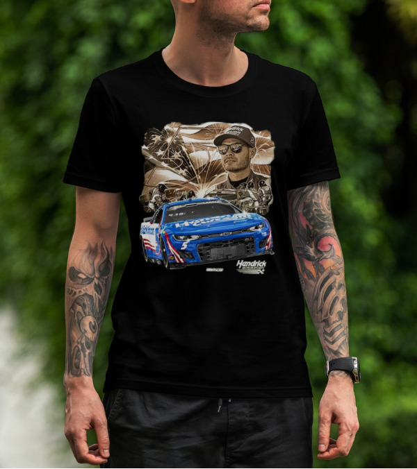 Hendrick Motorsports Kyle Larson Olive Military 2025 HendrickCars.com Car 5 Collection T-Shirt