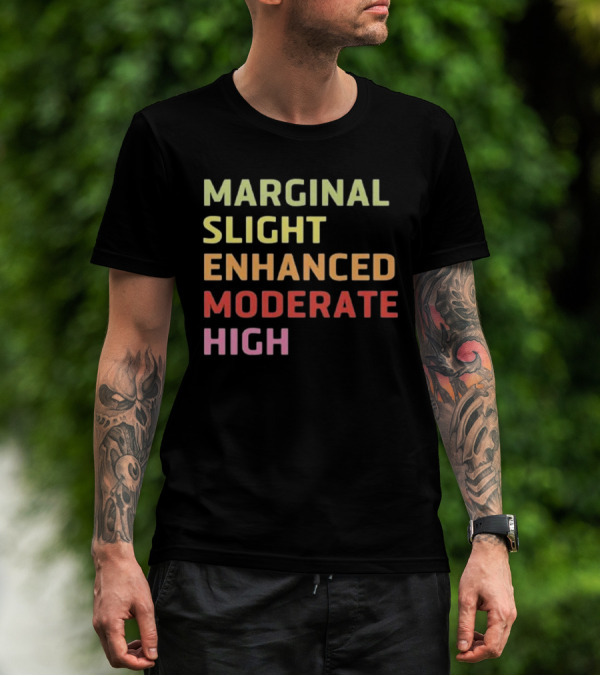 Marginal Slight Enhanced Moderate High Weather Forecast Warning Colors T-Shirt