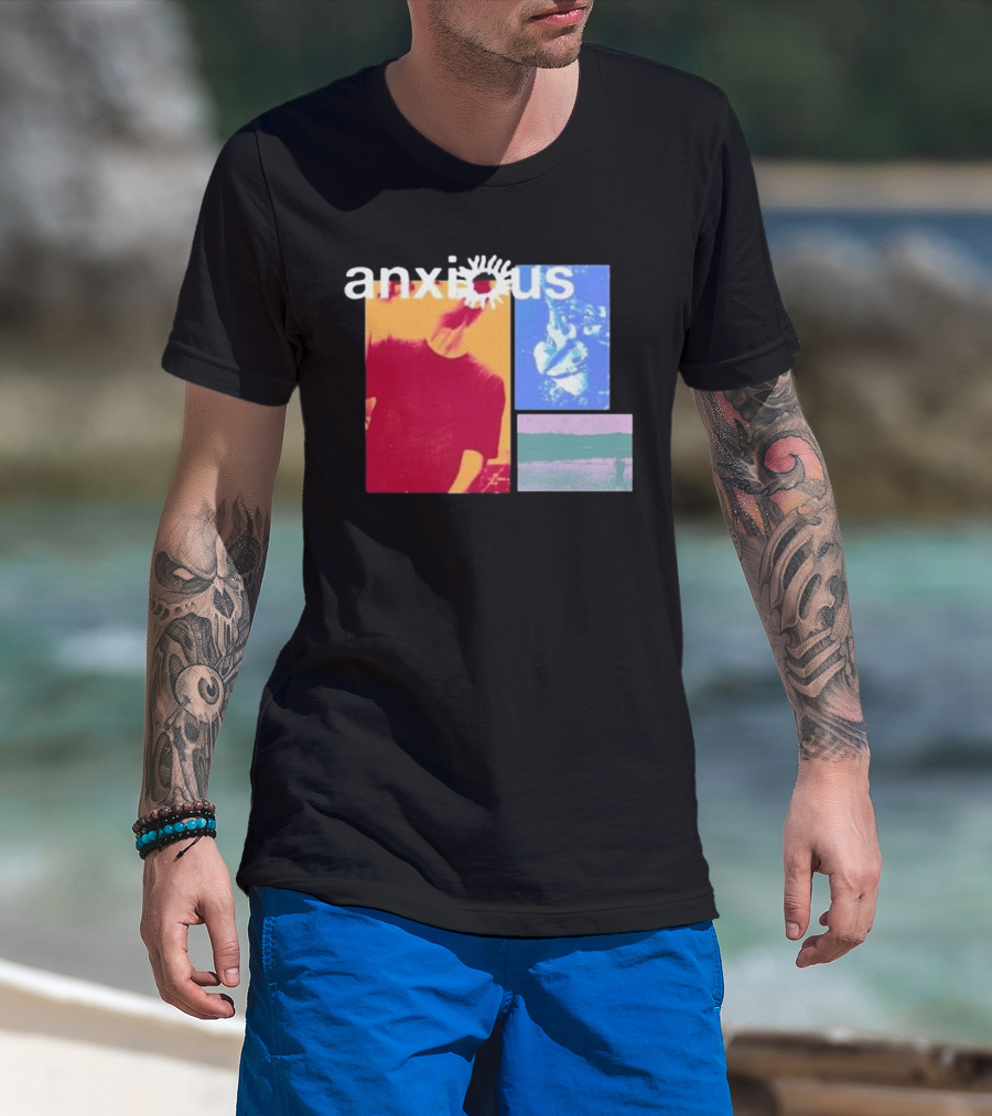 Anxious Red Blue Purple Collage T-Shirt