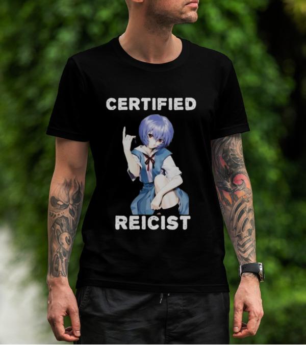 CERTIFIED REICIST REI AYANAMI EVA BLUE HAIR SCHOOL UNIFORM T-Shirt