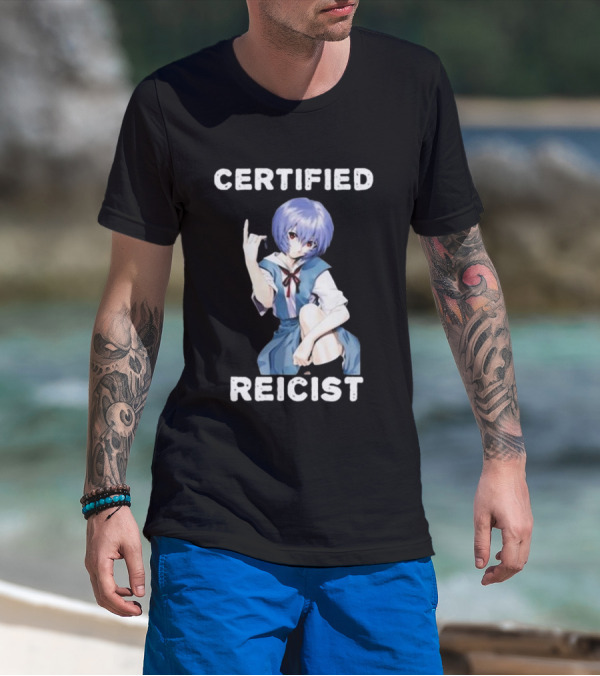 CERTIFIED REICIST REI AYANAMI EVA BLUE HAIR SCHOOL UNIFORM T-Shirt