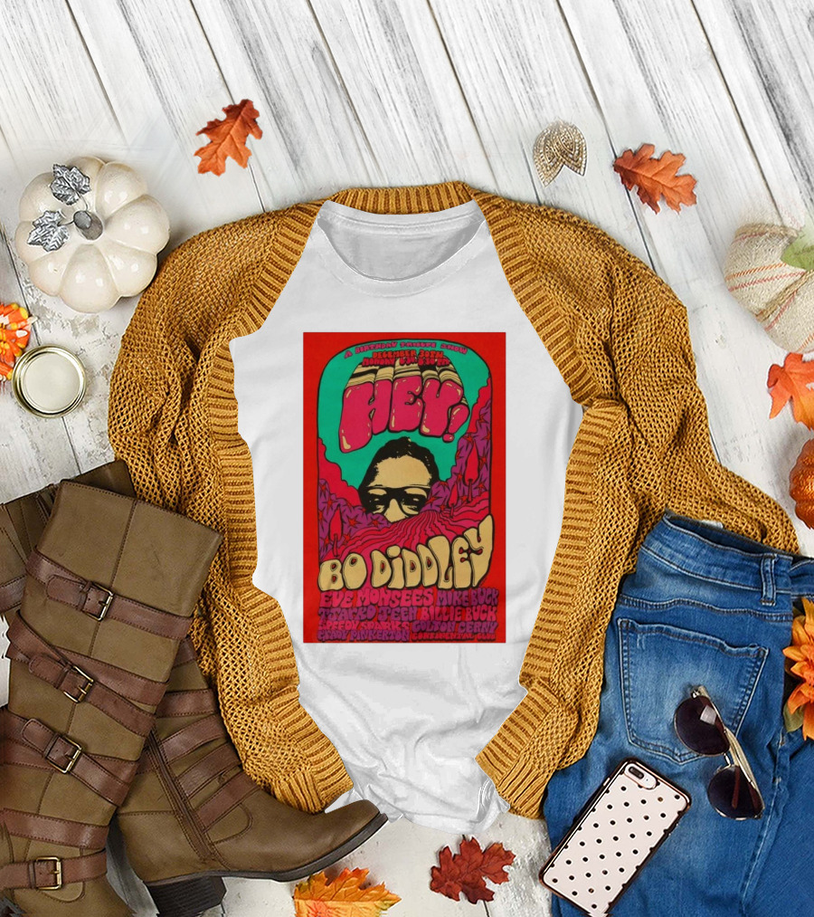 A Birthday Parakeet Show December 30th Continental Club Bo Diddley with Eve Monsees and Mike Buck Austin TX T-Shirt