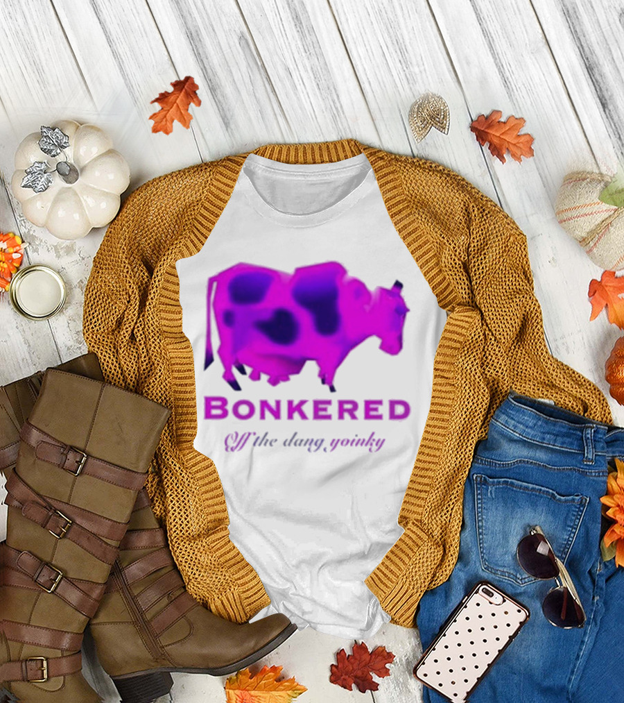 BONKERED Off The Dang Yoinky Purple Cow T-Shirt