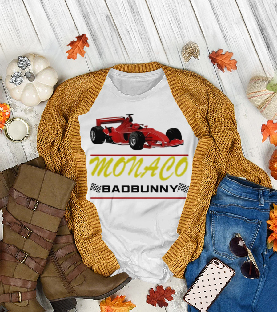 Monaco Bad Bunny Most Wanted Tour Race Car Dates T-Shirt