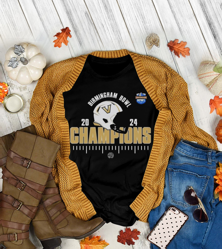 Birmingham Bowl 2024 Champions Vanderbilt Commodores Football Helmet NCAA Season 2024-2025 T-Shirt