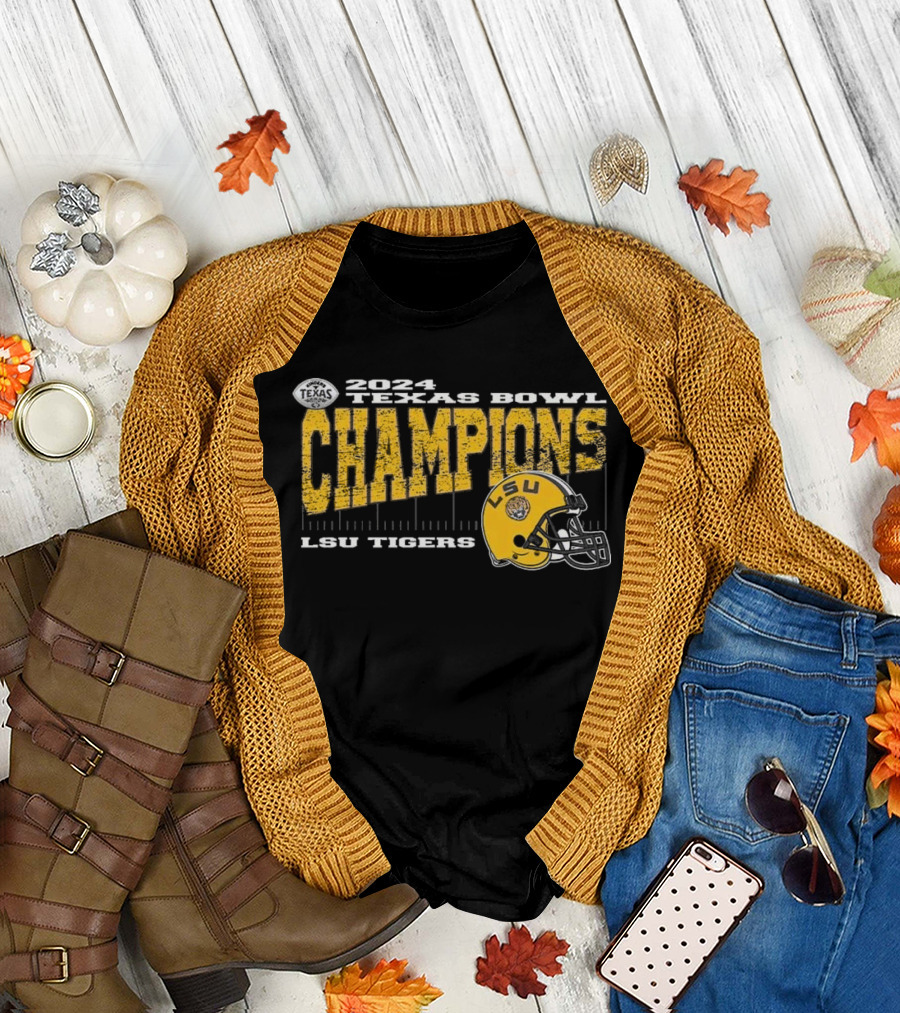 LSU Tigers 2024 Texas Bowl Champions Vintage Style Helmet College Football T-Shirt
