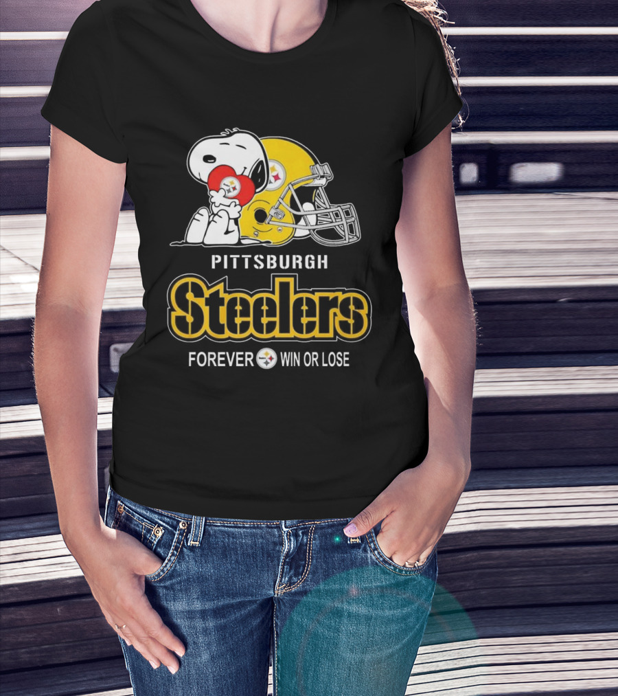 Snoopy Pittsburgh Steelers Forever Win Or Lose T-Shirt