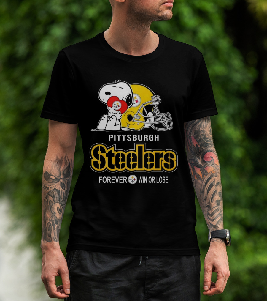 Snoopy Pittsburgh Steelers Forever Win Or Lose T-Shirt