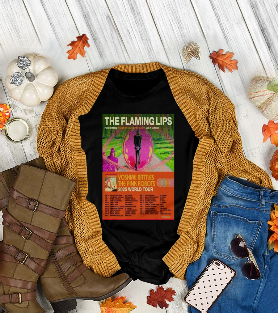 THE FLAMING LIPS PERFORMING YOSHIMI BATTLES THE PINK ROBOTS LIVE IN CONCERT 2025 WORLD TOUR T-Shirt