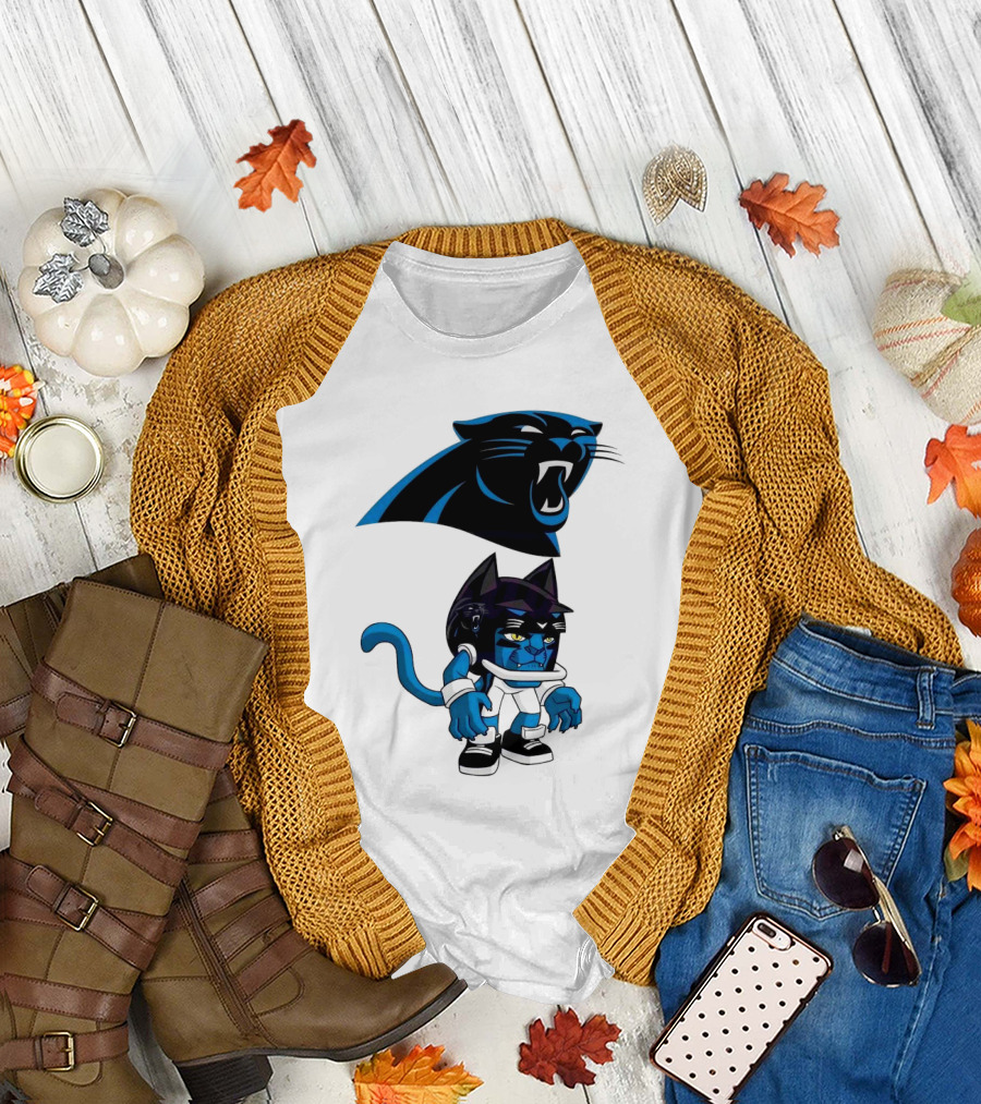 Rush Zone Carolina Panthers NFL Cartoon Character 2025 Football Mascot T-Shirt