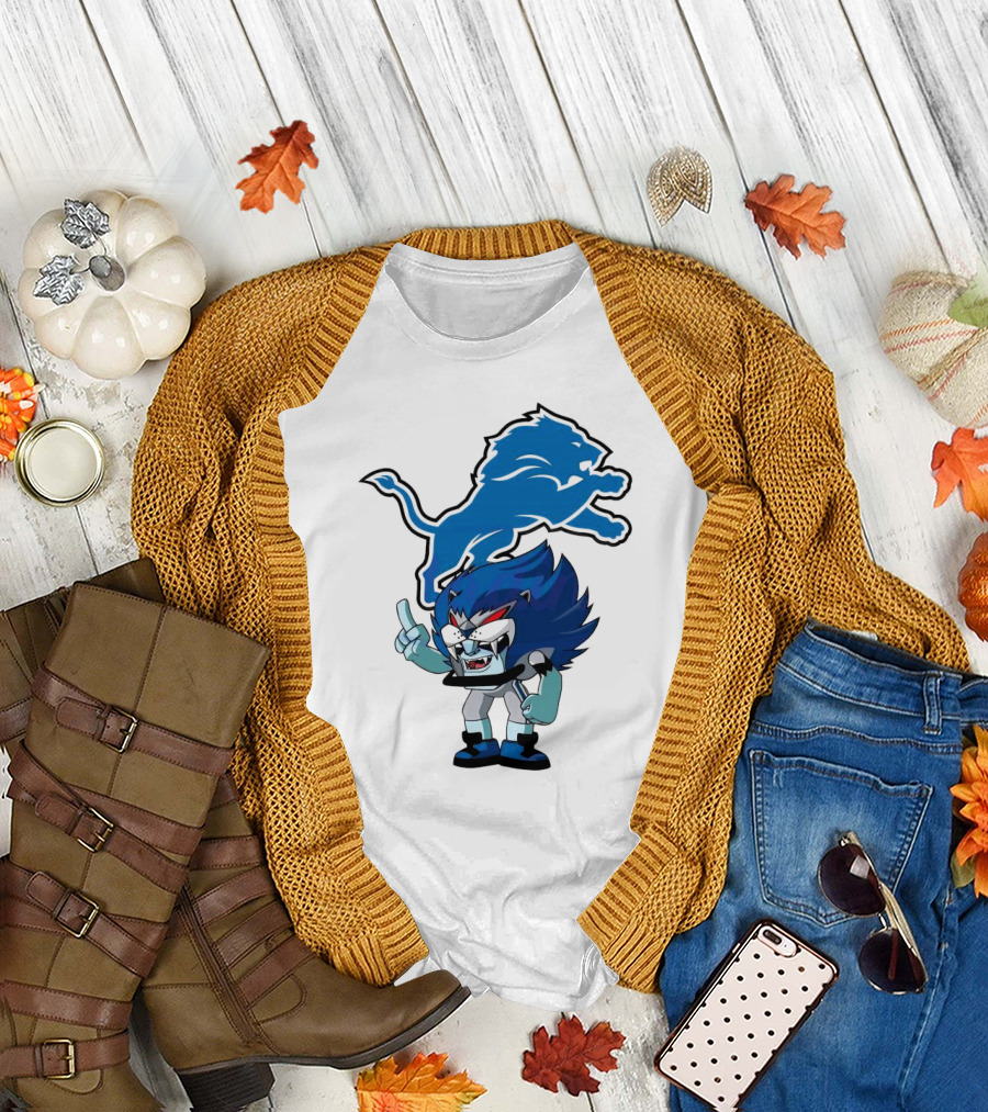 Rush Zone Detroit Lions NFL Cartoon Character Roary 2025 T-Shirt