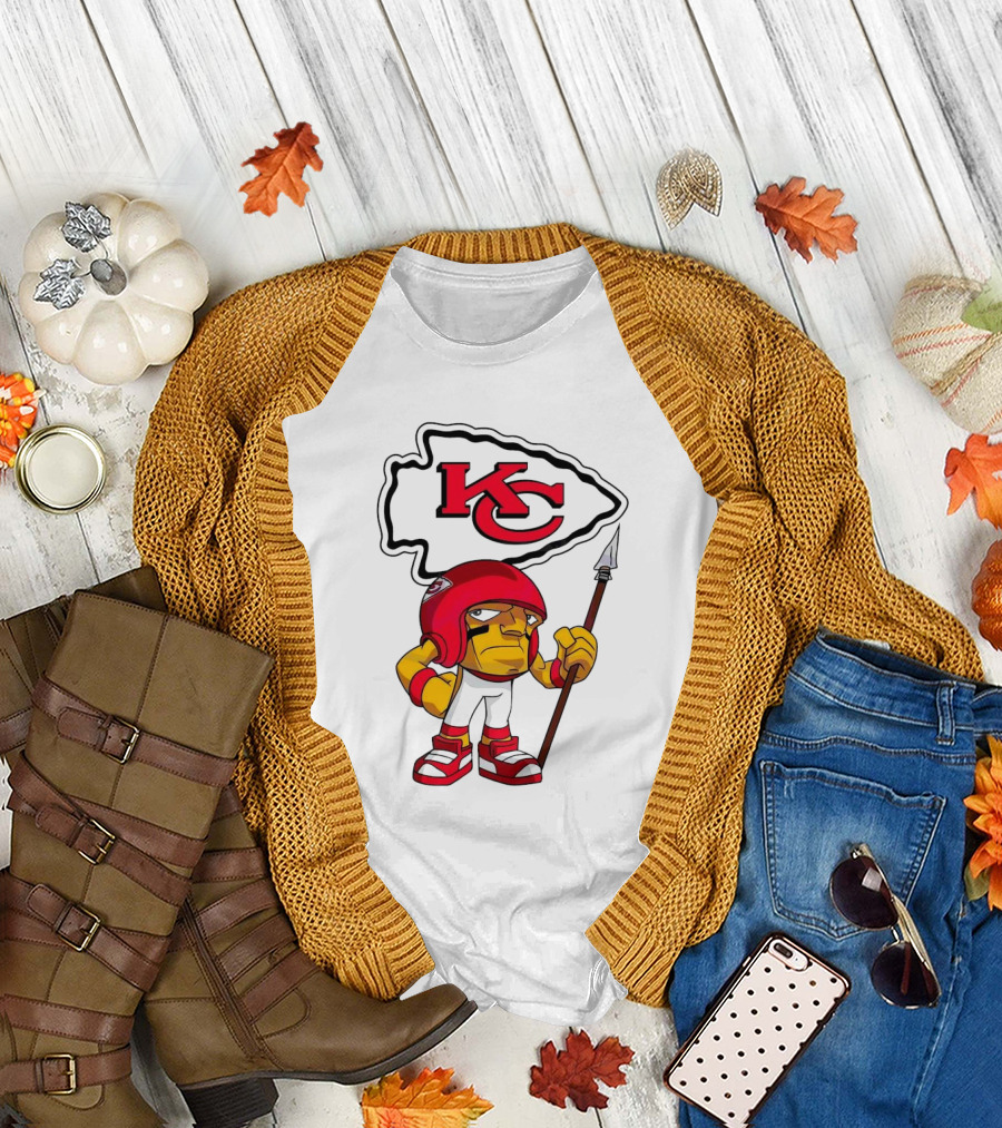 Kansas City Chiefs NFL KC Arrowhead Cartoon Character Rush Zone 2025 T-Shirt