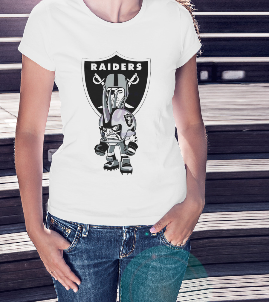 Raiders NFL Rush Zone Cartoon Character Las Vegas 2025 T-Shirt