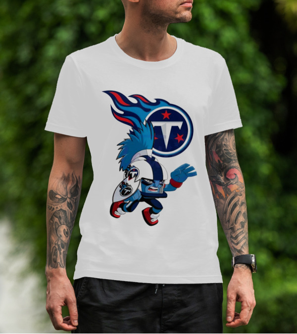 Tennessee Titans Rush Zone NFL Cartoon Character 2025 T-Shirt