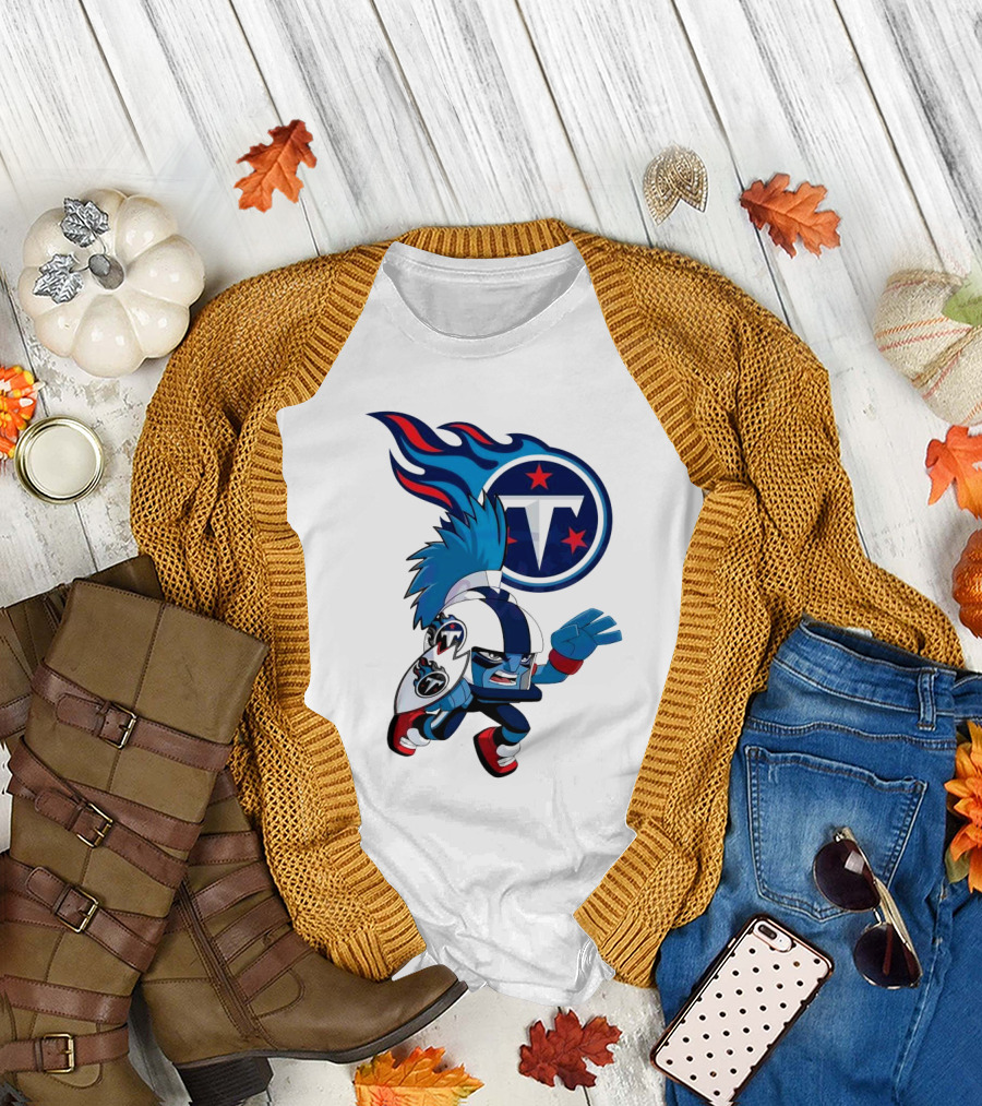 Tennessee Titans Rush Zone NFL Cartoon Character 2025 T-Shirt