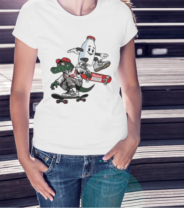 Crocodile And Milk Skateboarding Lost Art X TRiCKETT Collaboration T-Shirt