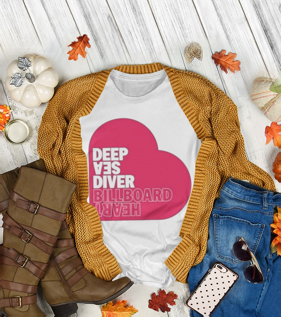 Deep Sea Diver Pink Billboard Heart T-Shirt