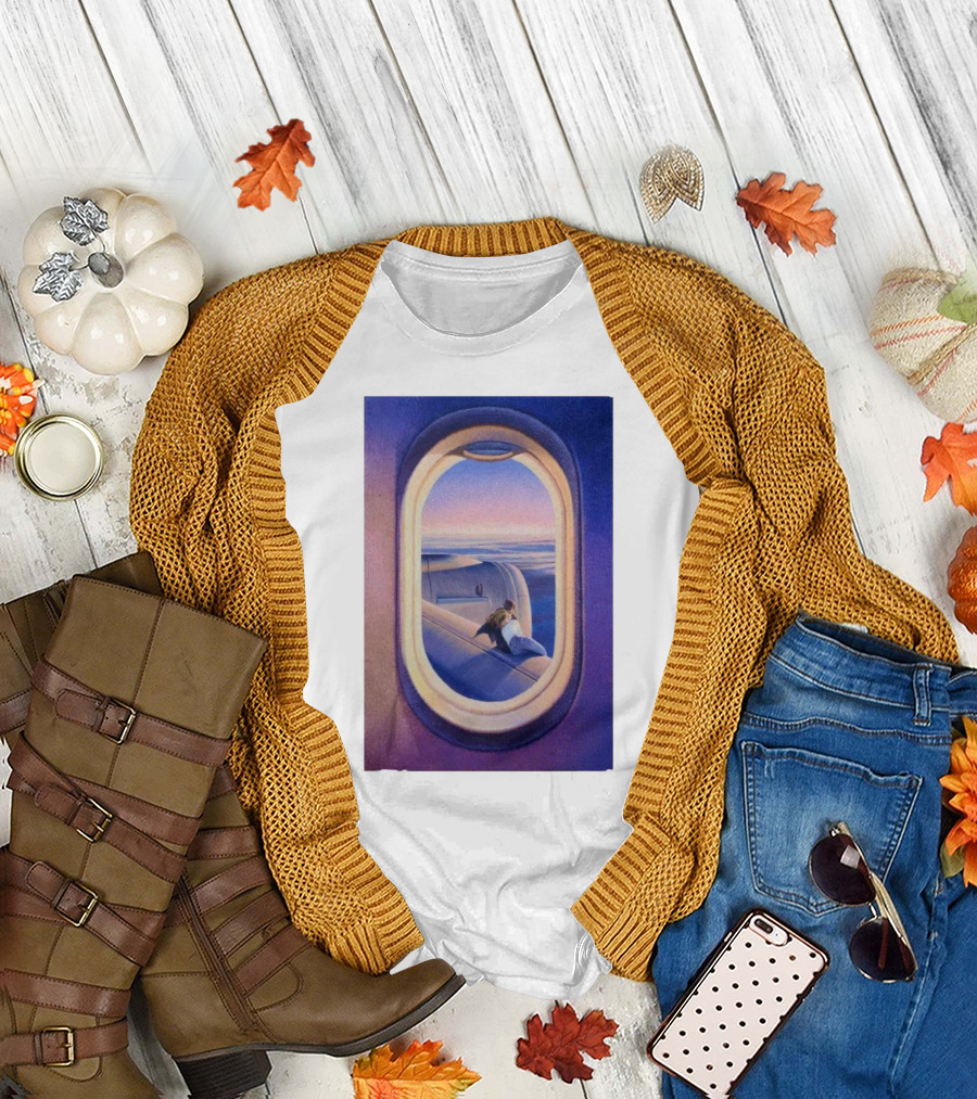 Shang Chengxiang Last Kiss Airplane Window View T-Shirt
